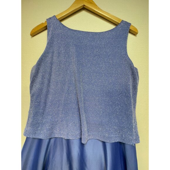 Arianna By Rachel Kaye 2-pc Sparkle Top & Satin Skirt Formal Gown Size 10 Blue - Picture 2 of 12